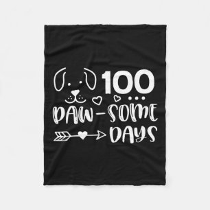 100 Days Of Pawsomeness Puppy Cute Dog Happy 100 D Fleece Blanket