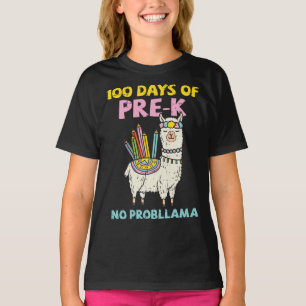 100 Days Of Pre-K No Prob-Llama 100th Day School G T-Shirt