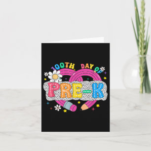 100 Days Of Pre-k Teacher Pencil 100 Days Smarter Card
