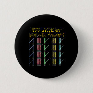 100 Days Of Pre-k Wars 100th Day Of School 6 Cm Round Badge