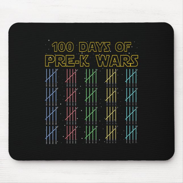 100 Days Of Pre-k Wars 100th Day Of School Mouse Mat (Front)