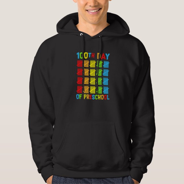 100 Days of Preschool Teachers Child Happy 100 Day Hoodie (Front)