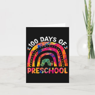 100 Days Of Preschool Tie Dye Rainbow Worm Teacher Card