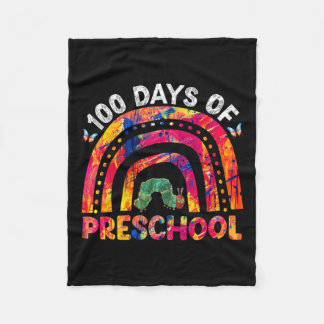 100 Days Of Preschool Tie Dye Rainbow Worm Teacher Fleece Blanket