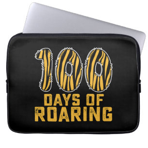 100 Days Of Roaring Tiger Funny 100th Day School Laptop Sleeve