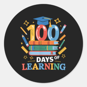100 Days Of School 100 Days Of Learning Teacher Classic Round Sticker