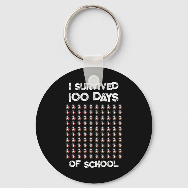 100 Days Of School 100 Penguins Design  Key Ring (Front)