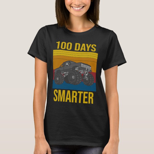 100 Days of School 100th Day 100 Days Smarter Mons T-Shirt (Front)
