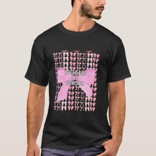 100 Days of School 100th Day Coquette 100 Pink Bow T-Shirt