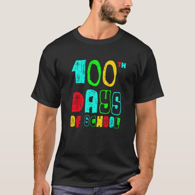 100 Days Of School 100th Day Teachers Students Boy T-Shirt (Front)