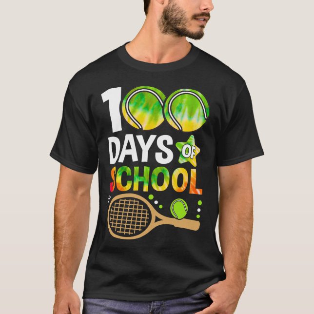 100 Days Of School 100th Days Sports Tennis Teache T-Shirt (Front)