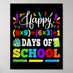 100 Days Of School 100th Math Equation Teacher Kid Poster