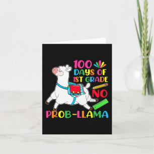 100 Days Of School 1st Grade No Probllama Llama  Card