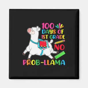 100 Days Of School 1st Grade No Probllama Llama Magnet