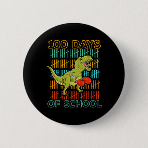 100 Days Of School 2025 Dinosaur Boxing Mma Martia 6 Cm Round Badge