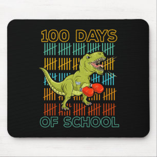 100 Days Of School 2025 Dinosaur Boxing Mma Martia Mouse Mat