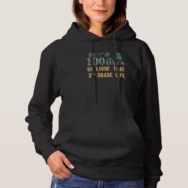 100 Days Of School 2nd Grade Second Grader Hoodie (Front)