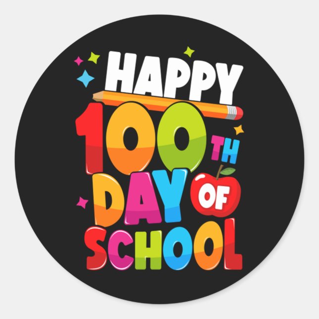 100 Days of School 44 Classic Round Sticker (Front)