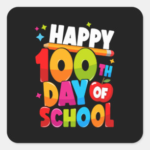 100 Days of School 44 Square Sticker