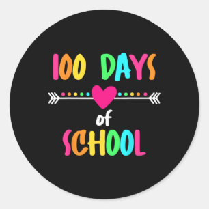 100 Days Of School 5 Classic Round Sticker