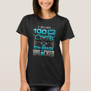 100 Days Of School 5th Grade Level Unlocked Video  T-Shirt