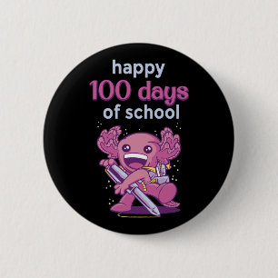100 days of school 6 cm round badge