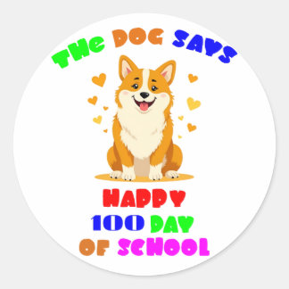 100 Days of School: A Pawsome Celebration with Our Classic Round Sticker