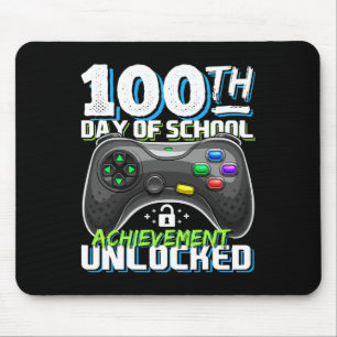 100 Days of School Achievement Unlocked Video Game Mouse Mat