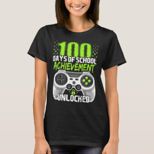 100 Days Of School Achievement Unlocked Video Game T-Shirt
