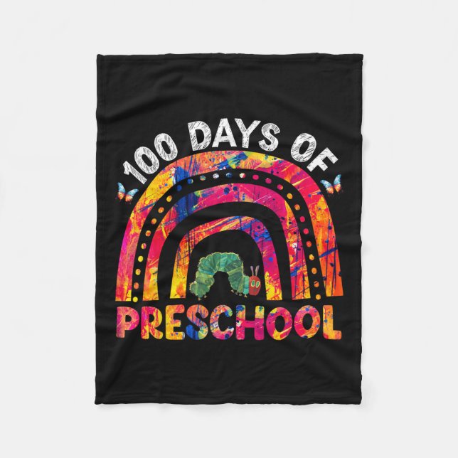 100 Days Of School Afro Girl Kids 100th Day Teache Fleece Blanket (Front)