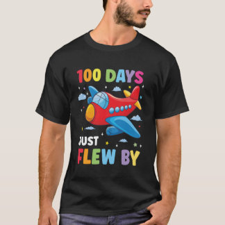 100 Days of School Airplane 100th Day of School Bo T-Shirt