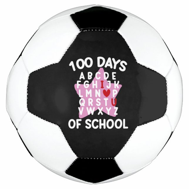100 Days Of School Alphabet 100th Day Teacher  Football (Front)