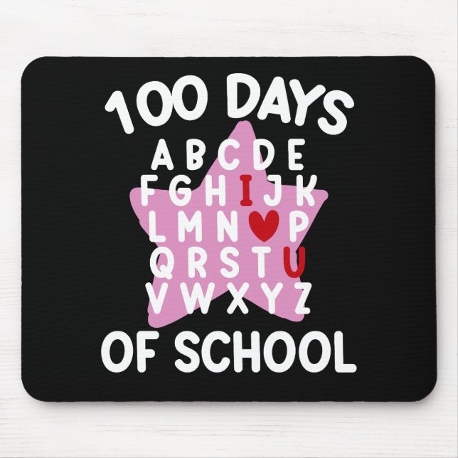 100 Days Of School Alphabet 100th Day Teacher  Mouse Mat (Front)