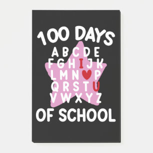 100 Days Of School Alphabet 100th Day Teacher Post-it Notes