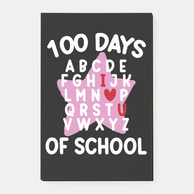 100 Days Of School Alphabet 100th Day Teacher  Post-it Notes (Front)