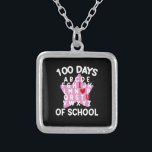 100 Days Of School Alphabet 100th Day Teacher  Silver Plated Necklace<br><div class="desc">100 Days Of School Alphabet 100th Day Teacher Student Kids</div>