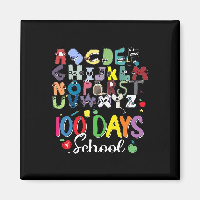 100 Days of School Alphabet Lore Abc's School Cost Magnet (Front)