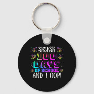 100 Days Of School And I Oop Colourful Student Tea Key Ring