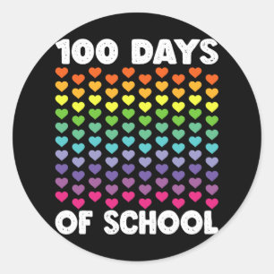 100 Days Of School And Still Loving It Hearts 100t Classic Round Sticker