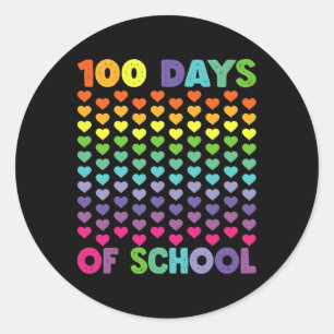 100 Days Of School And Still Loving It Hearts 100t Classic Round Sticker