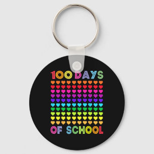 100 Days Of School And Still Loving It Hearts 100t Key Ring