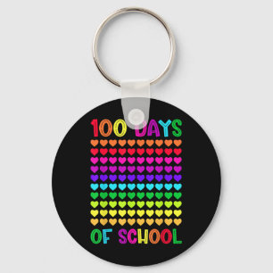 100 Days Of School And Still Loving It Hearts 10 Key Ring