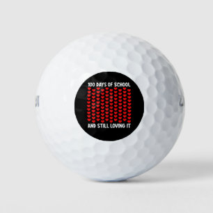 100 Days of School and Still Loving It Hearts Love Golf Balls
