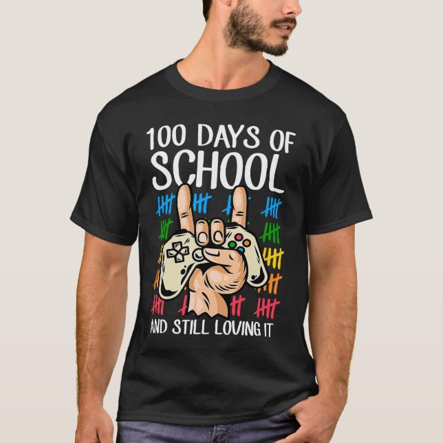 100 Days Of School And Still Loving It Tallies Vid T-Shirt (Front)
