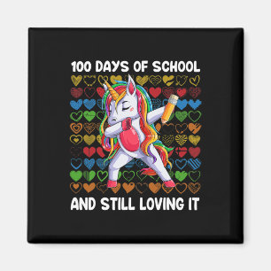 100 Days Of School And Still Loving It Unicorn Gir Magnet