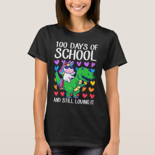 100 Days Of School And Still Loving It Unicorn Rex T-Shirt