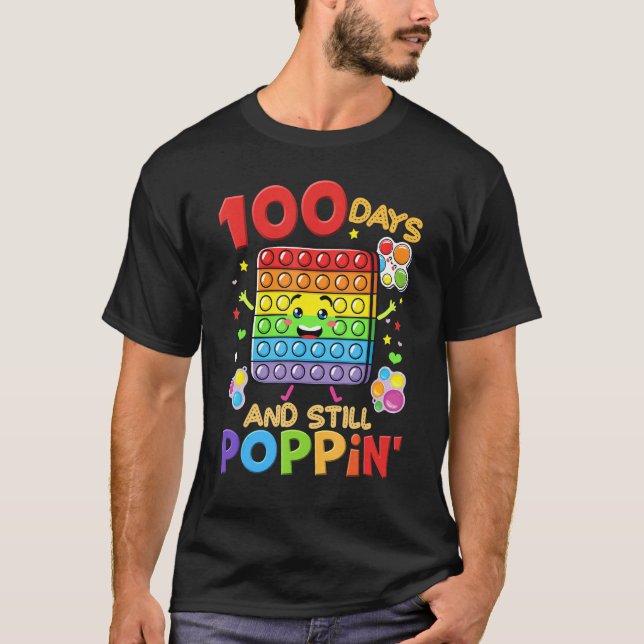 100 Days Of School And Still Poppin 100th Day Kids T-Shirt (Front)