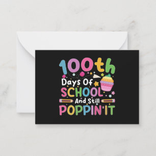 100 Days Of School And Still Poppin' Girl  Card