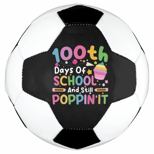 100 Days Of School And Still Poppin' Girl  Football (Front)