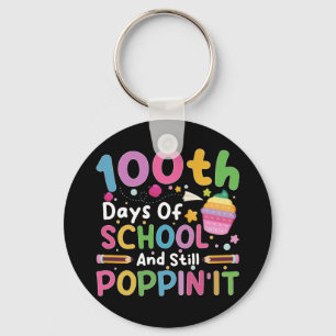 100 Days Of School And Still Poppin' Girl  Key Ring